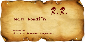 Reiff Román névjegykártya